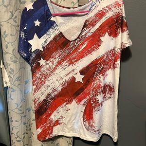 Red white and blue summer shirt